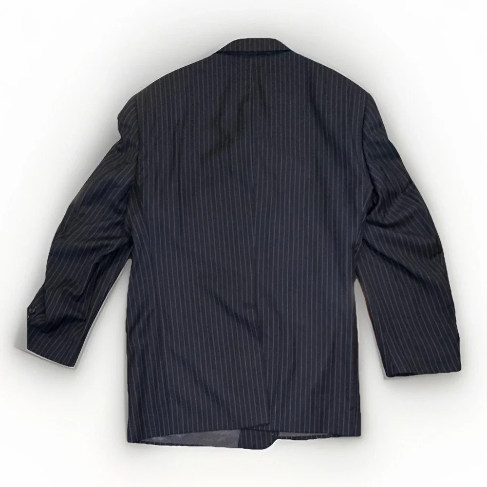 Daniel Cremieux Blue Pinstripe Two-Button Single-Breasted Notch Lapel Blazer